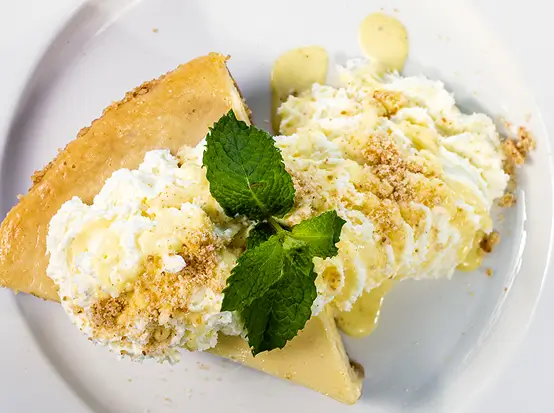 Key lime pie dessert served at Sea Watch on the Ocean